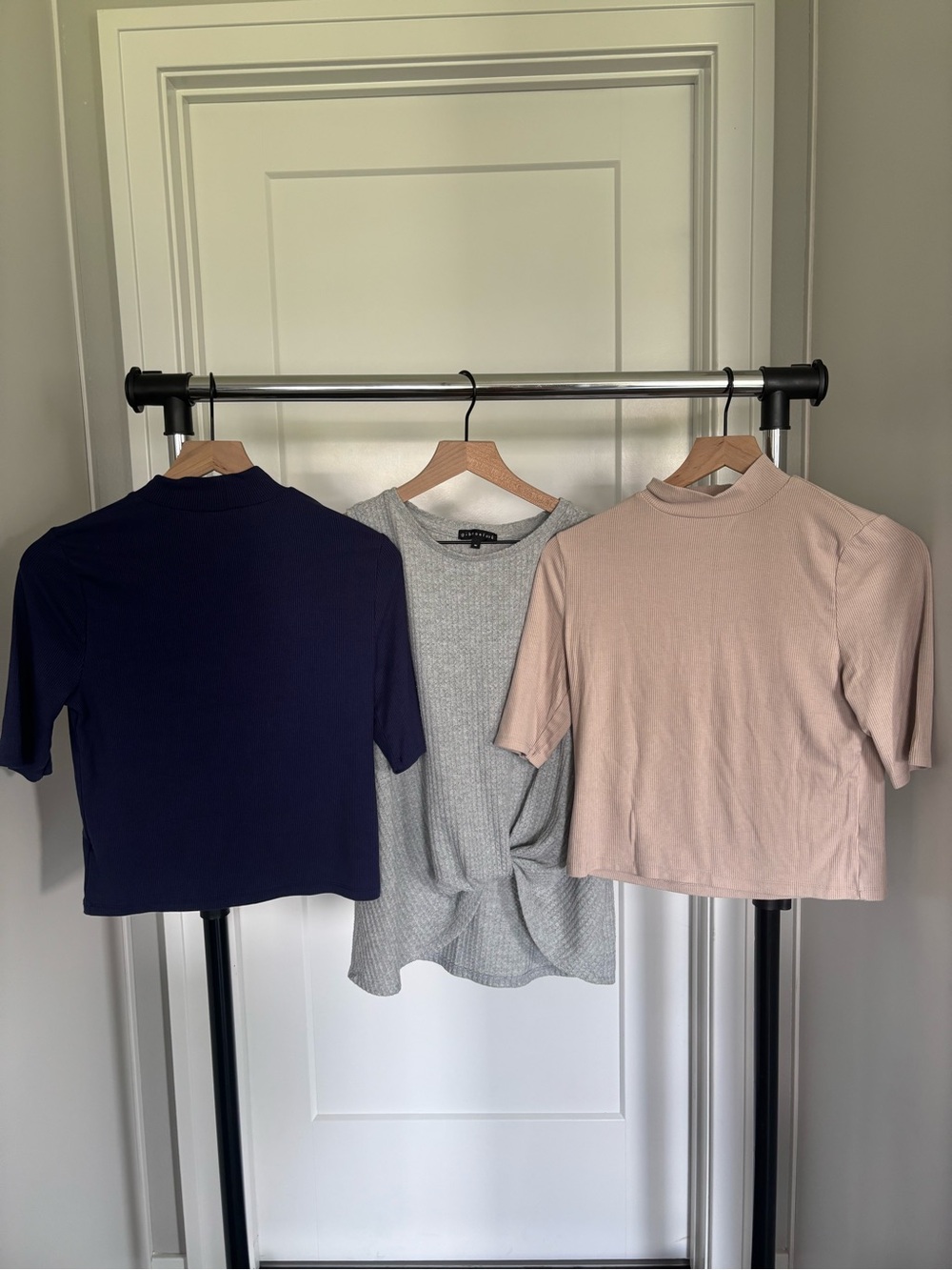 a new day Short Sleeve Tee Trio in Navy, Heather Gray & Blush